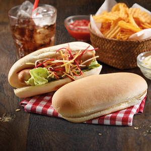 Hot Dog Bun, geschnitten 16cm Hot Dog Bun, geschnitten 16cm